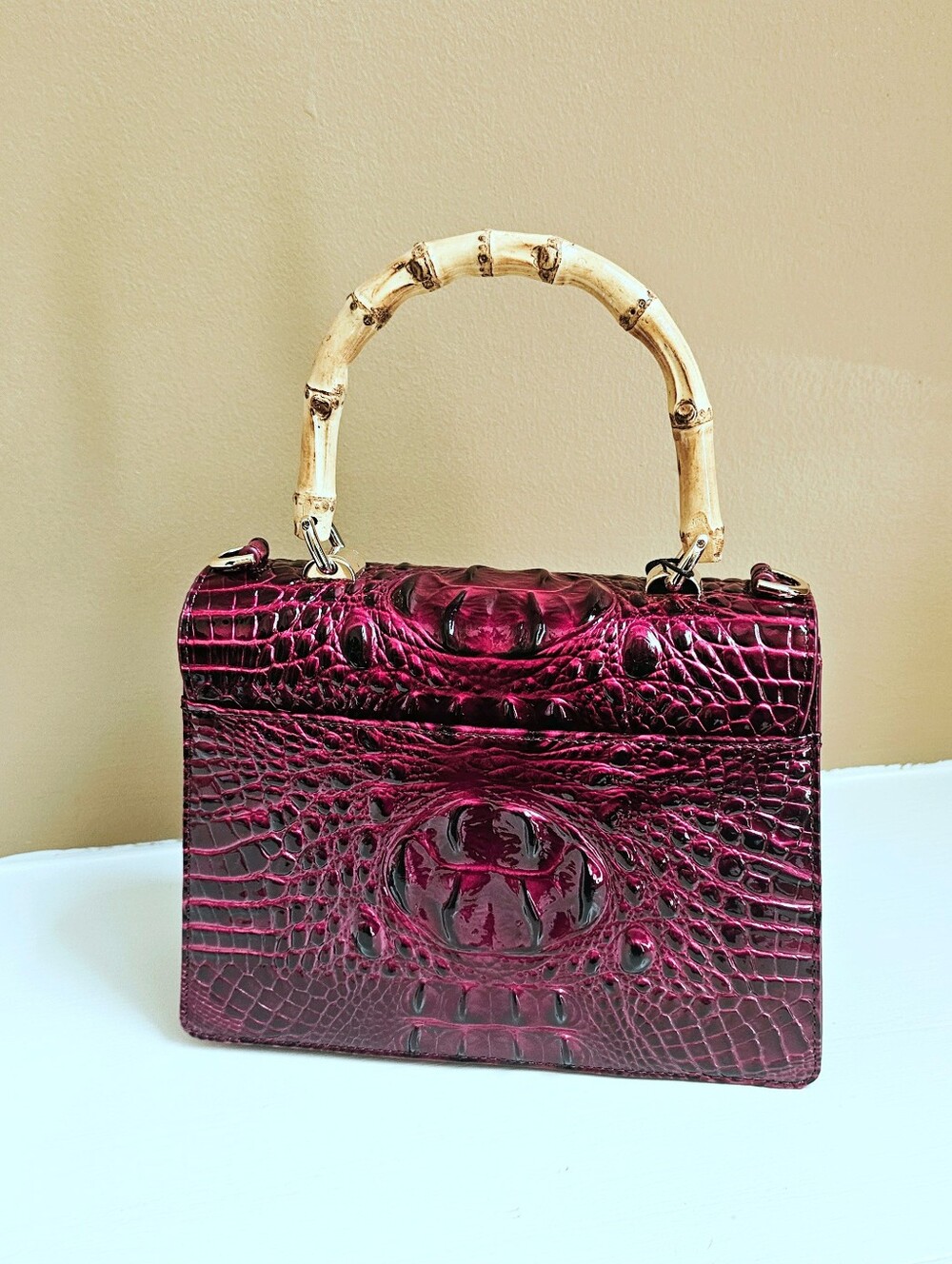 NWT Brahmin CHERRY LACQUER Mod Small Hallie w/Jane Wallet - Picture 7 of 16
